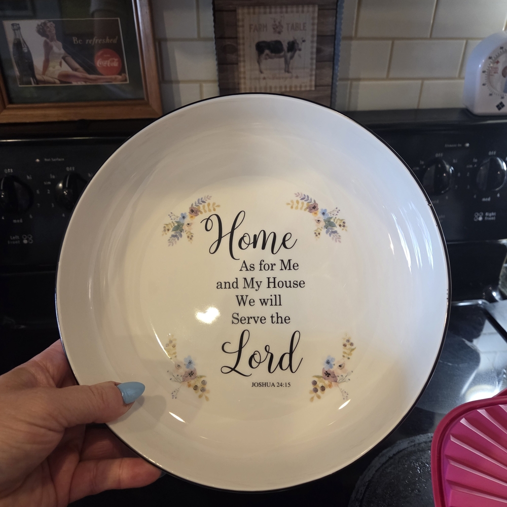 White Floral Scripture Serving Bowl - Inspirational Dinnerware